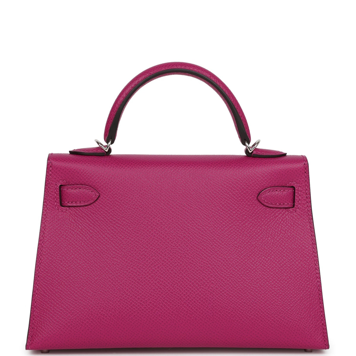 Hermès Special Order (HSS) Kelly Sellier 20 Rose Pourpre Verso Epsom Palladium Hardware