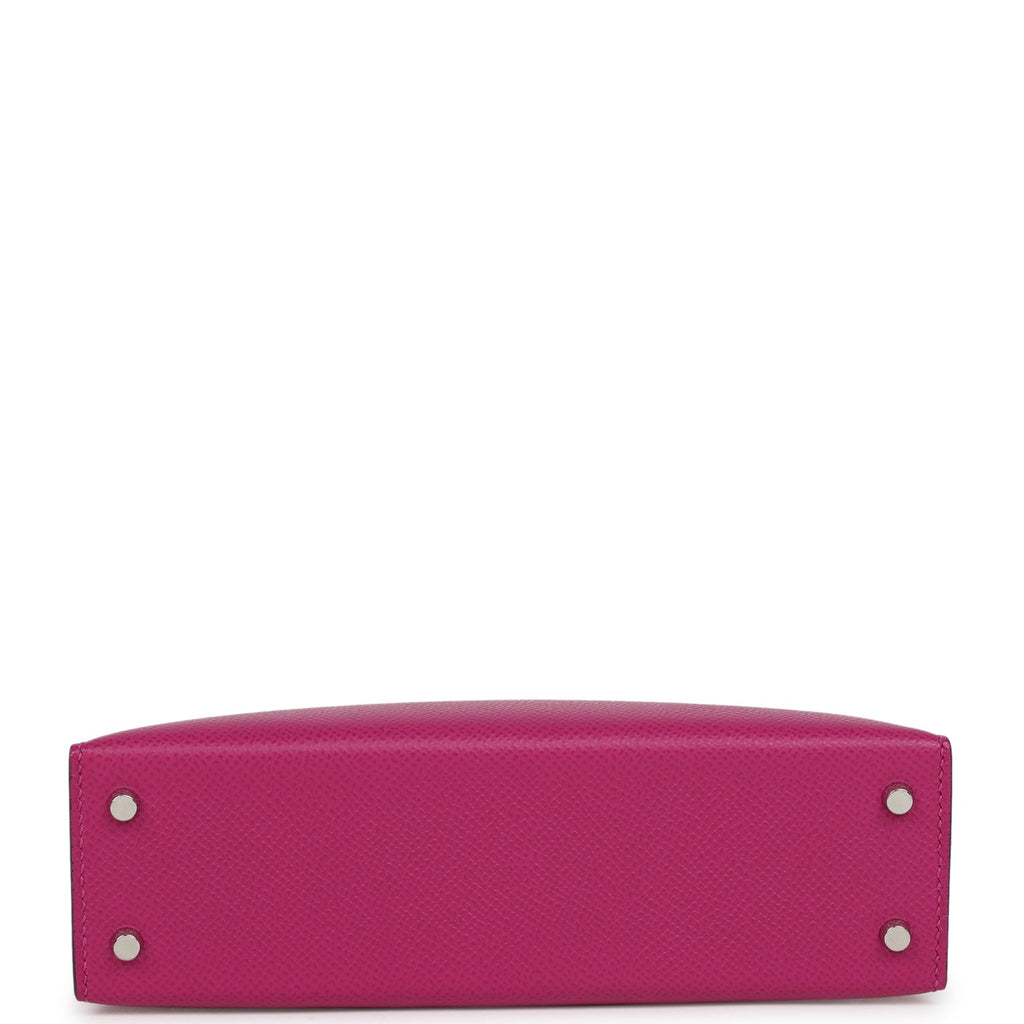 Hermès Special Order (HSS) Kelly Sellier 20 Rose Pourpre Verso Epsom Palladium Hardware