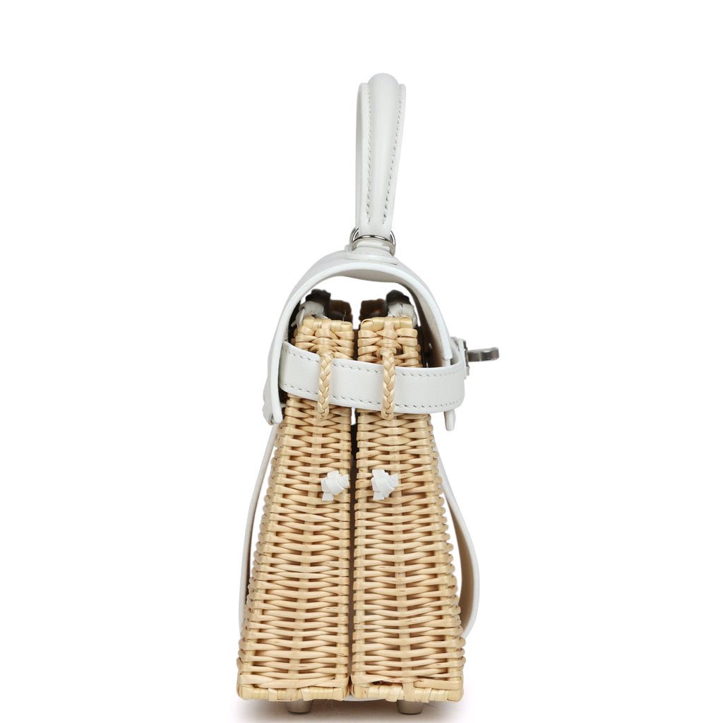 Hermès Mini Picnic Kelly 20 White Swift Palladium Hardware