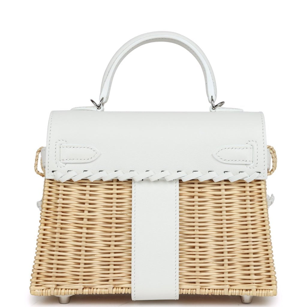 Hermès Mini Picnic Kelly 20 White Swift Palladium Hardware
