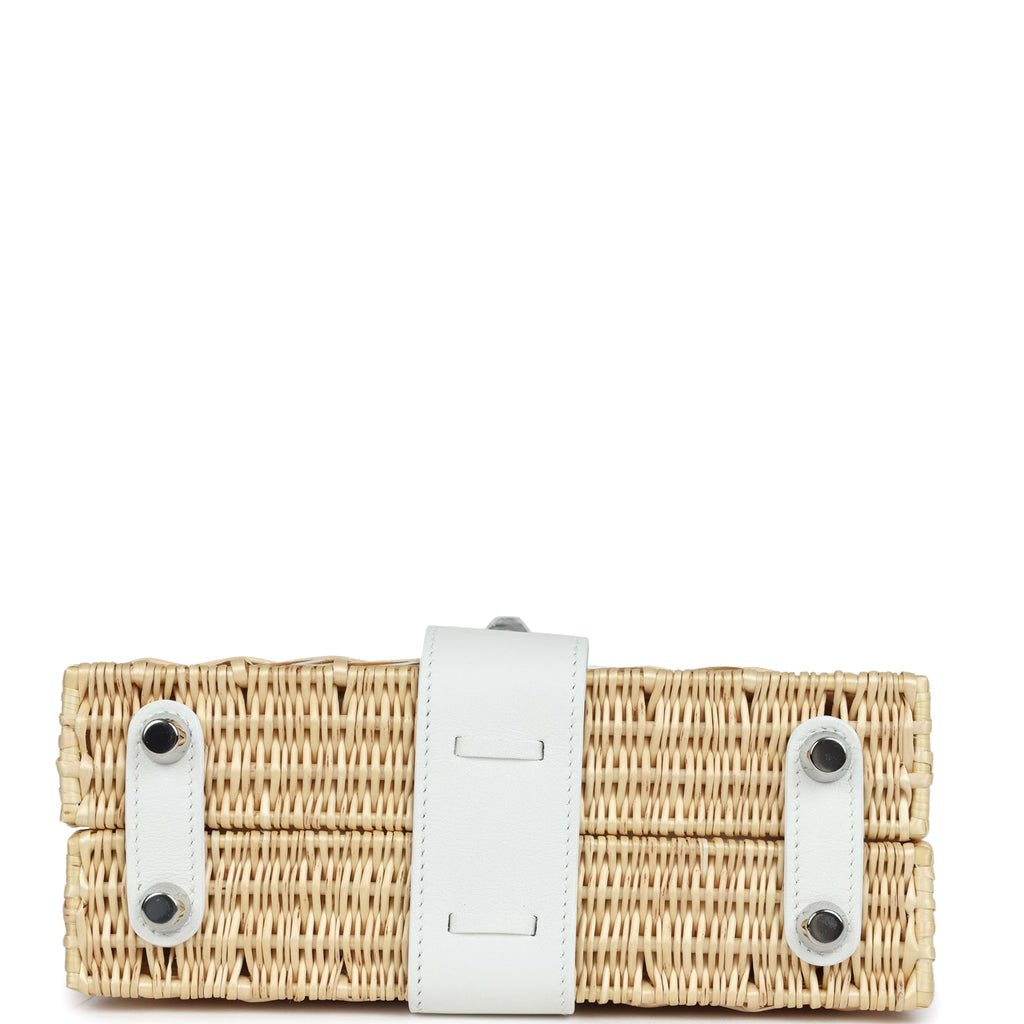 Hermès Mini Picnic Kelly 20 White Swift Palladium Hardware