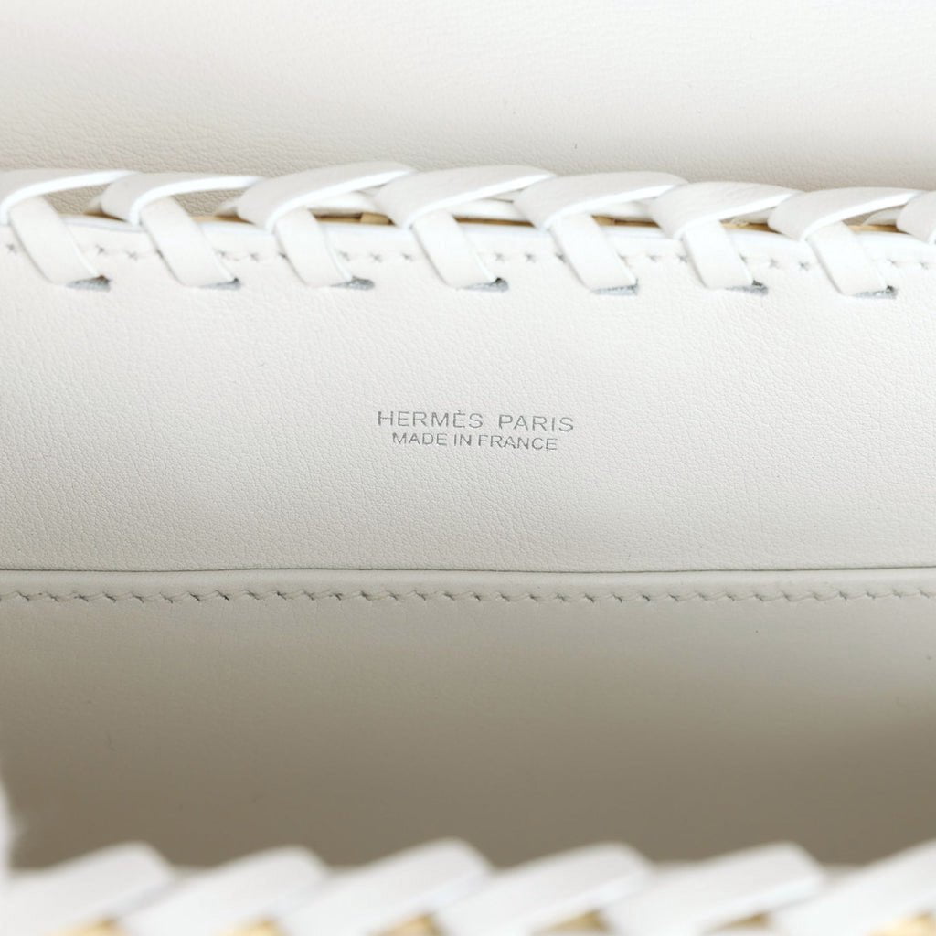 Hermès Mini Picnic Kelly 20 White Swift Palladium Hardware
