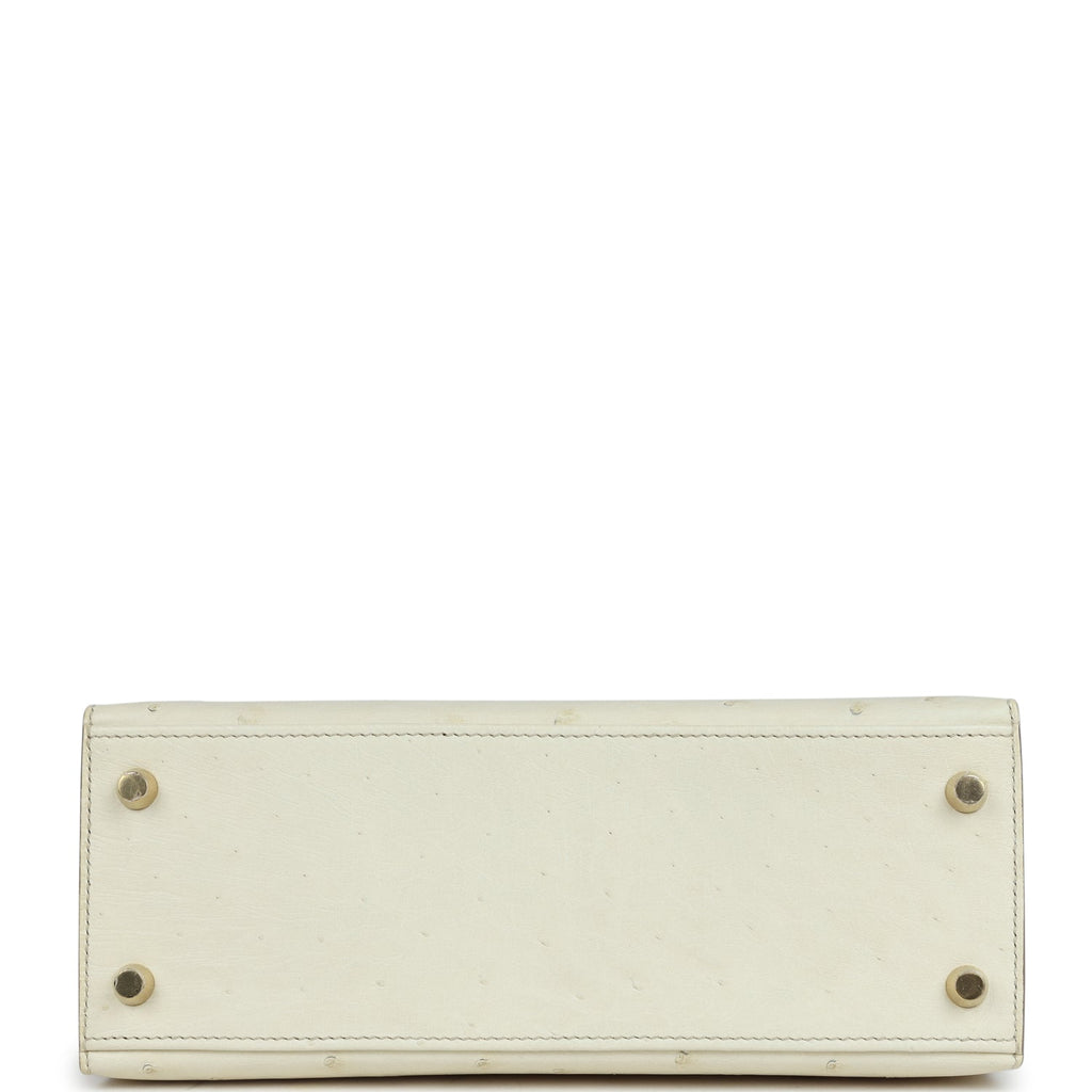 Hermès Special Order (HSS) Kelly Sellier 25 Nata Verso Ostrich Permabrass Hardware