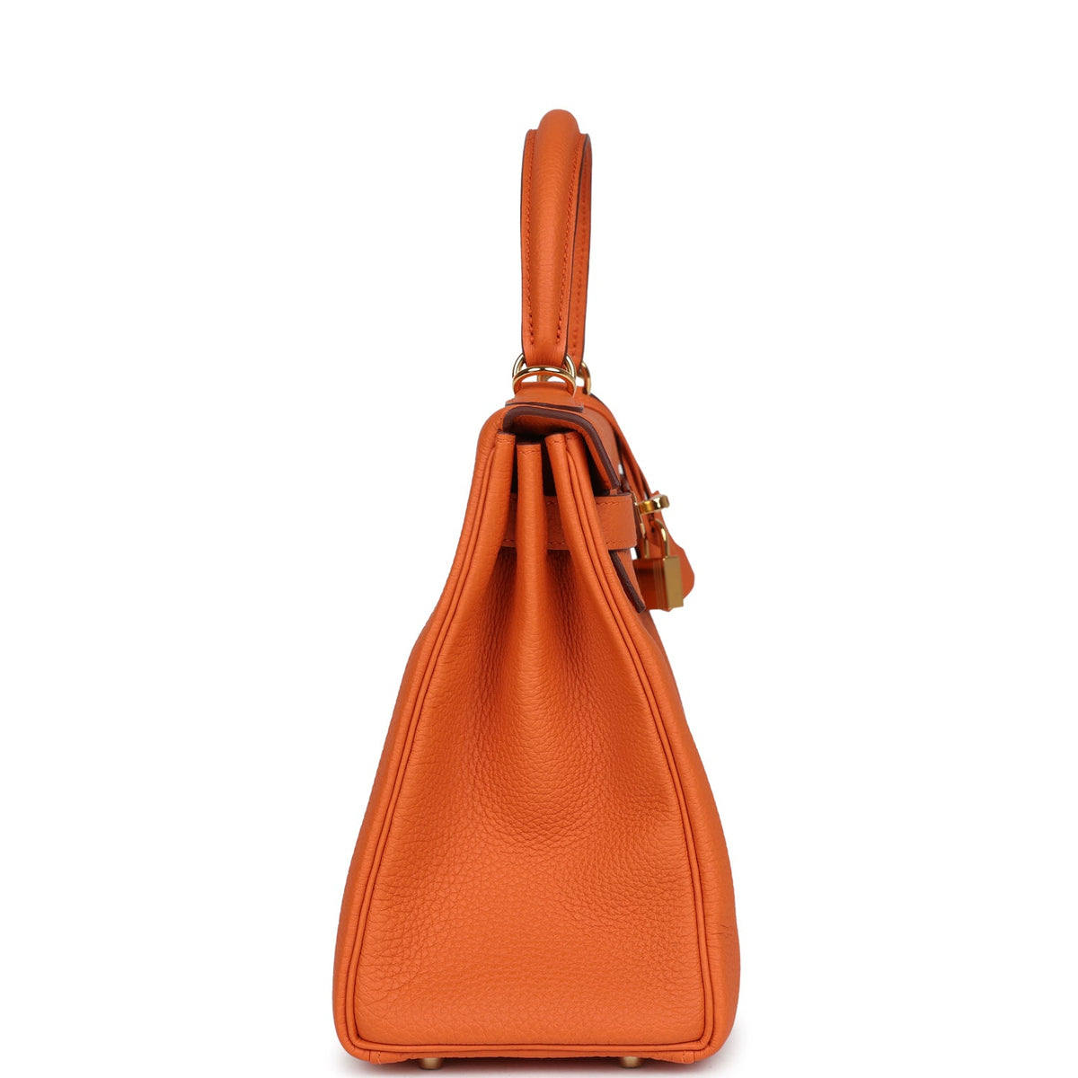 Hermès Kelly Retourne 28 Orange Togo Gold Hardware