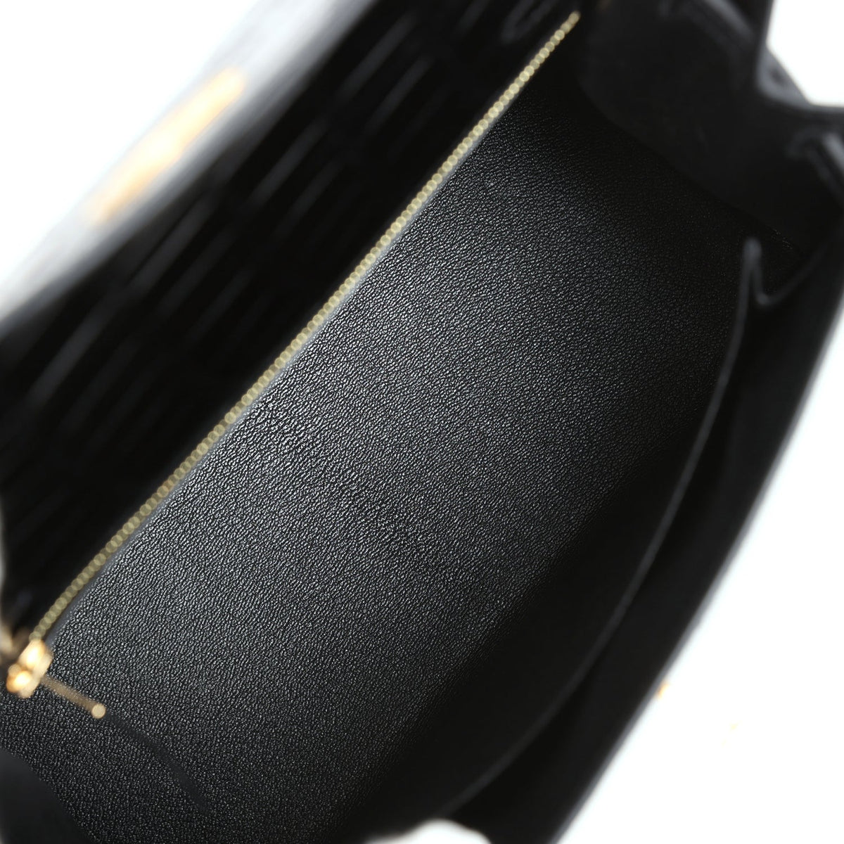 Hermès Kelly Sellier 25 Black Shiny Faux Leather Gold Hardware