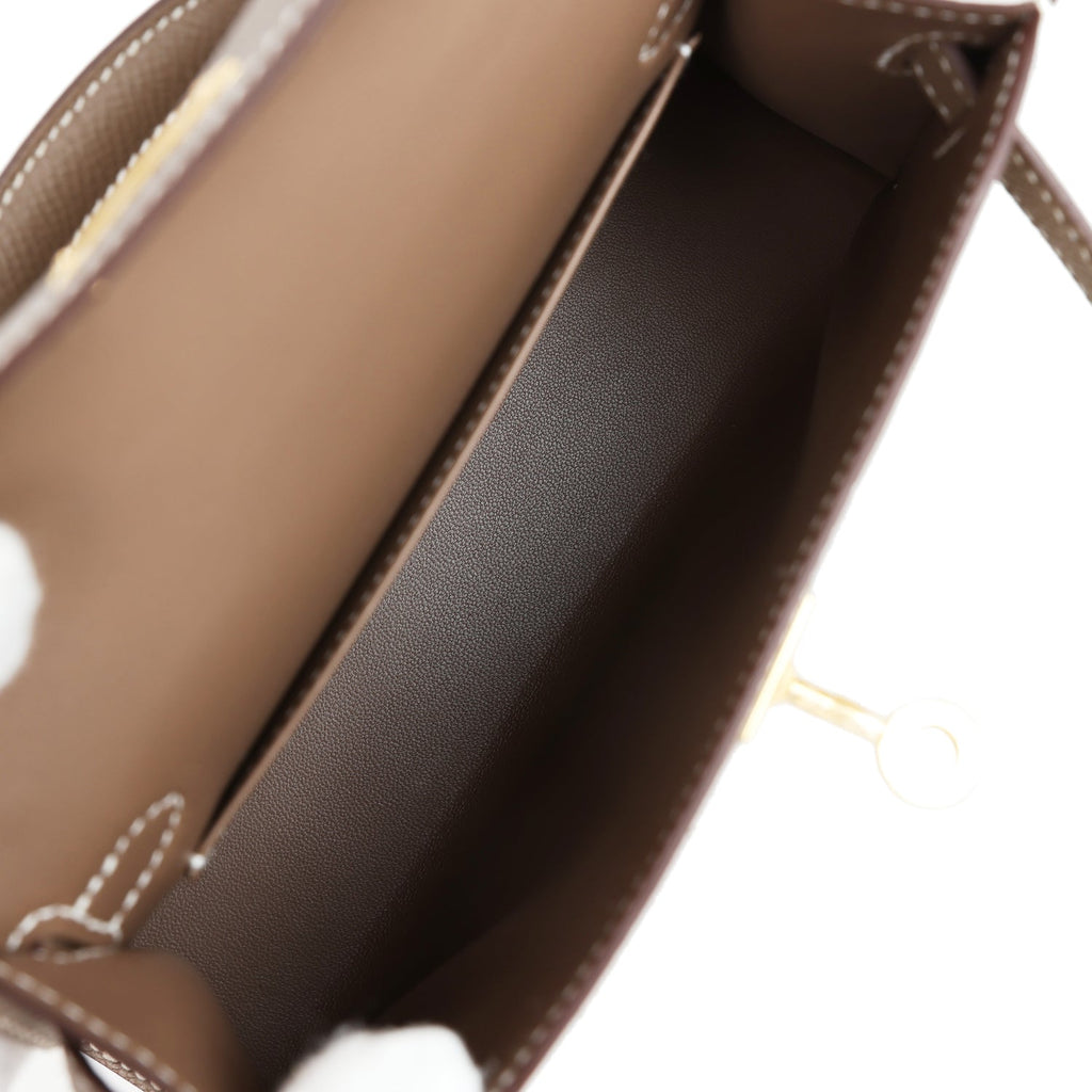Hermès Kelly Sellier 20 Etoupe Epsom Gold Hardware