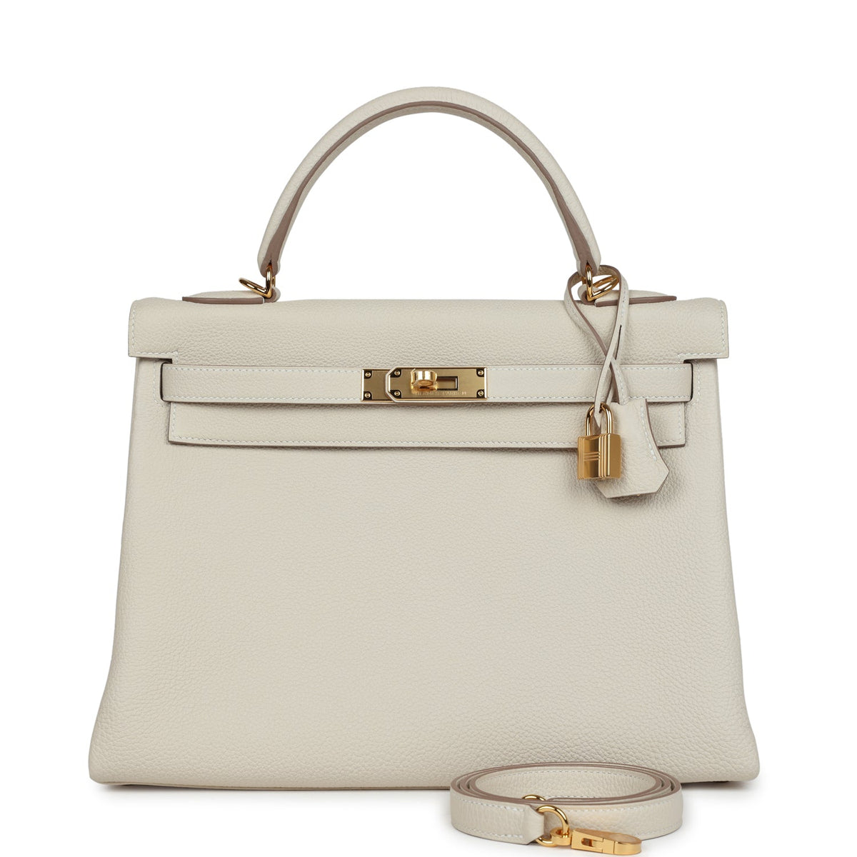 Hermès Kelly Retourne 32 Craie Togo Gold Hardware