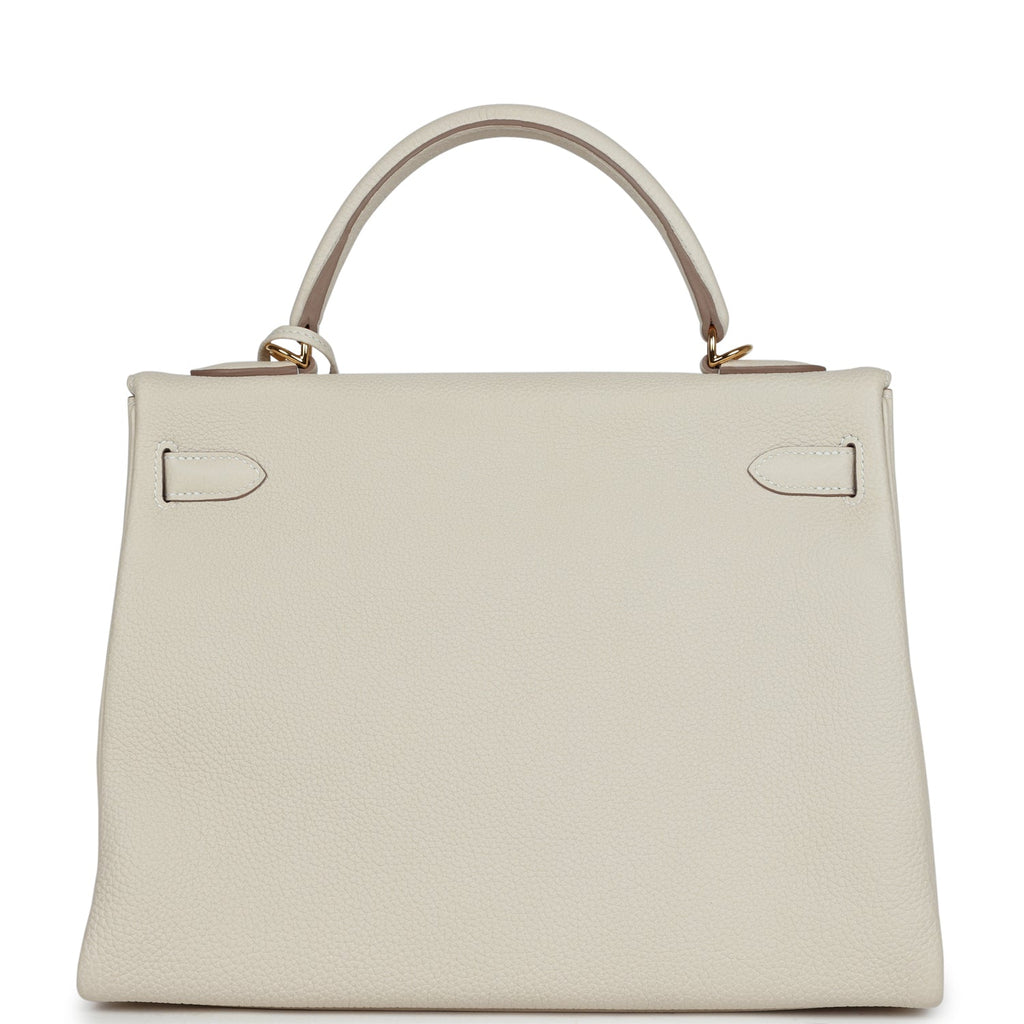 Hermès Kelly Retourne 32 Craie Togo Gold Hardware