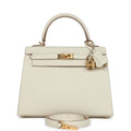 Hermès Kelly Sellier 25 Craie Epsom Gold Hardware