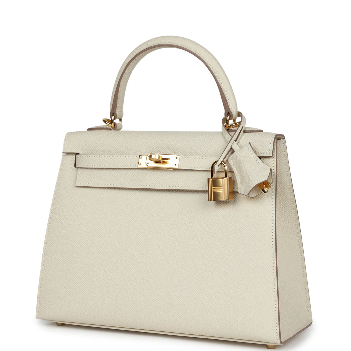 Hermès Kelly Sellier 25 Craie Epsom Gold Hardware