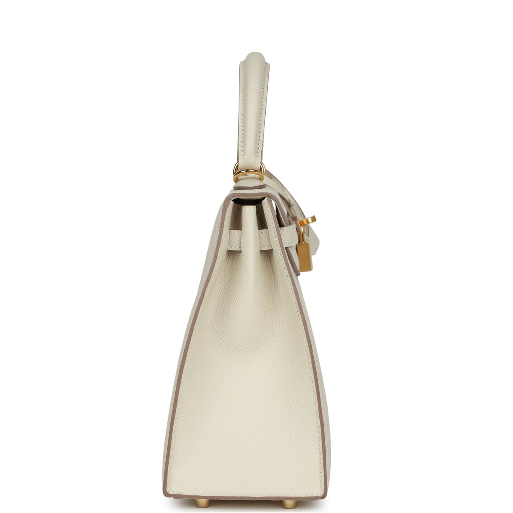 Hermès Kelly Sellier 25 Craie Epsom Gold Hardware