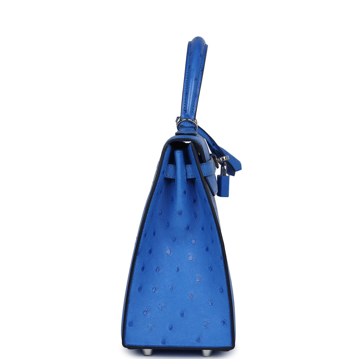 Hermès Kelly Sellier 25 Bleuet Ostrich Palladium Hardware