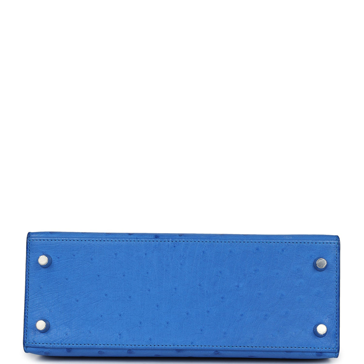 Hermès Kelly Sellier 25 Bleuet Ostrich Palladium Hardware