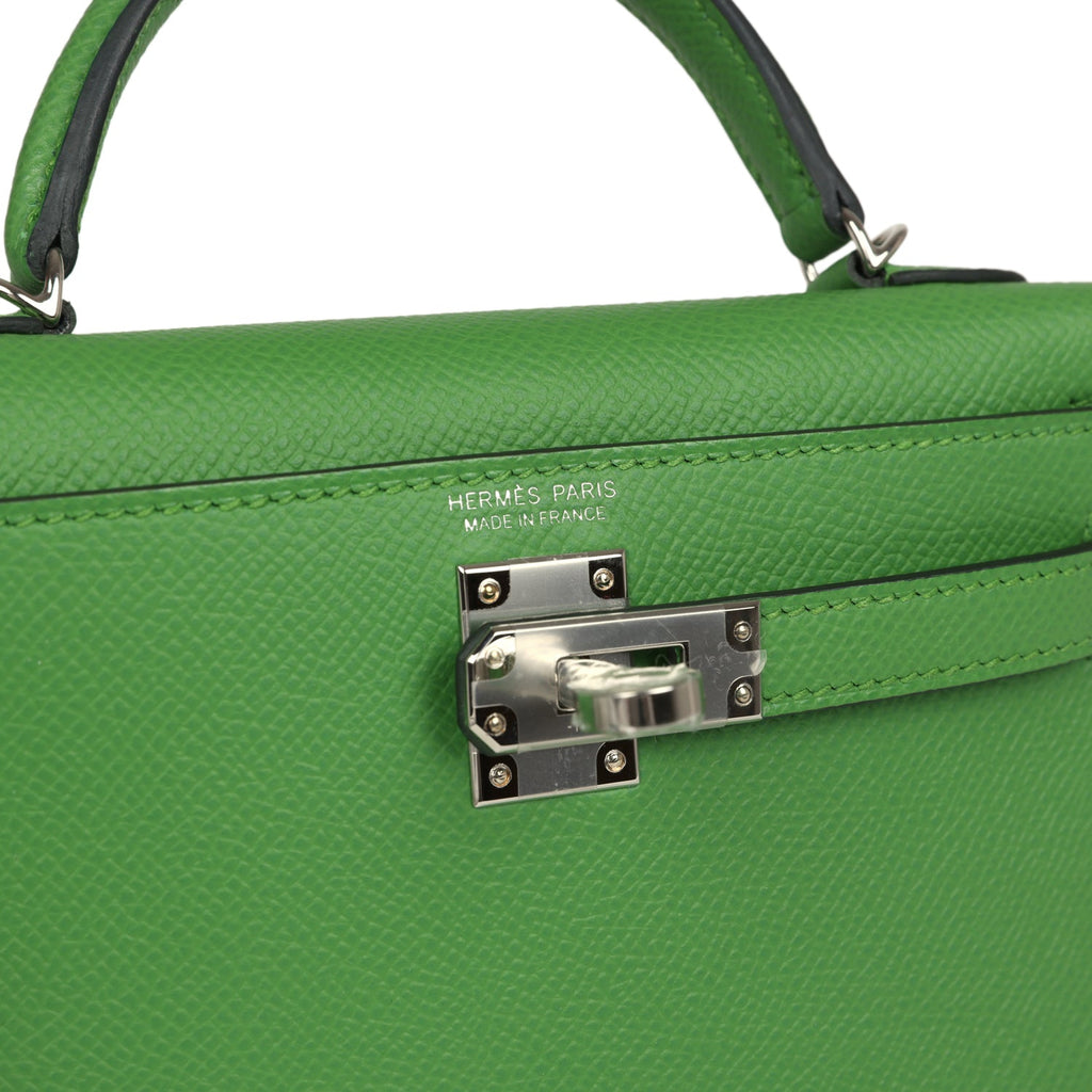 Hermès Kelly Sellier 20 Vert Yucca Epsom Palladium Hardware