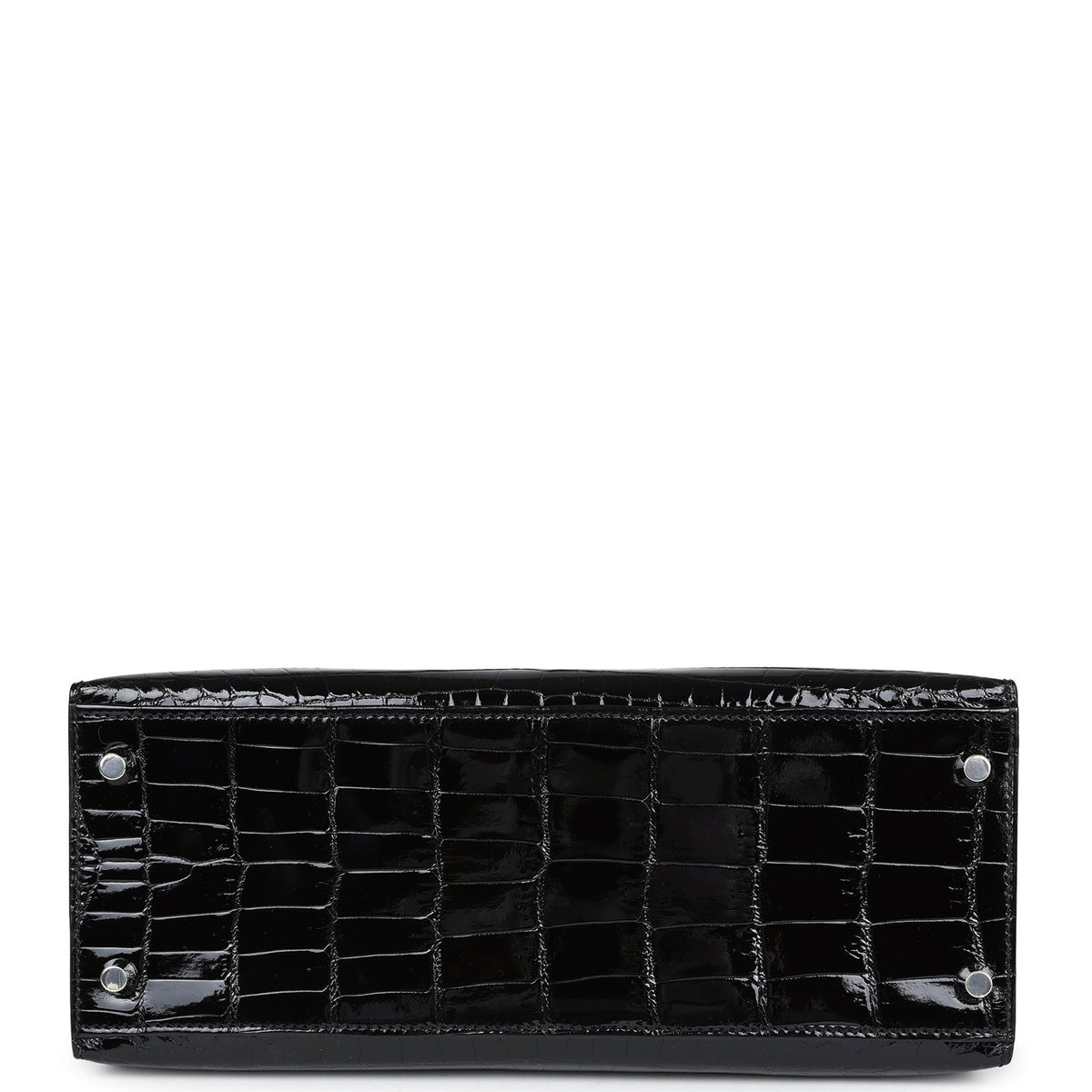 Hermès Kelly Sellier 28 Black Shiny Faux Leather Palladium Hardware