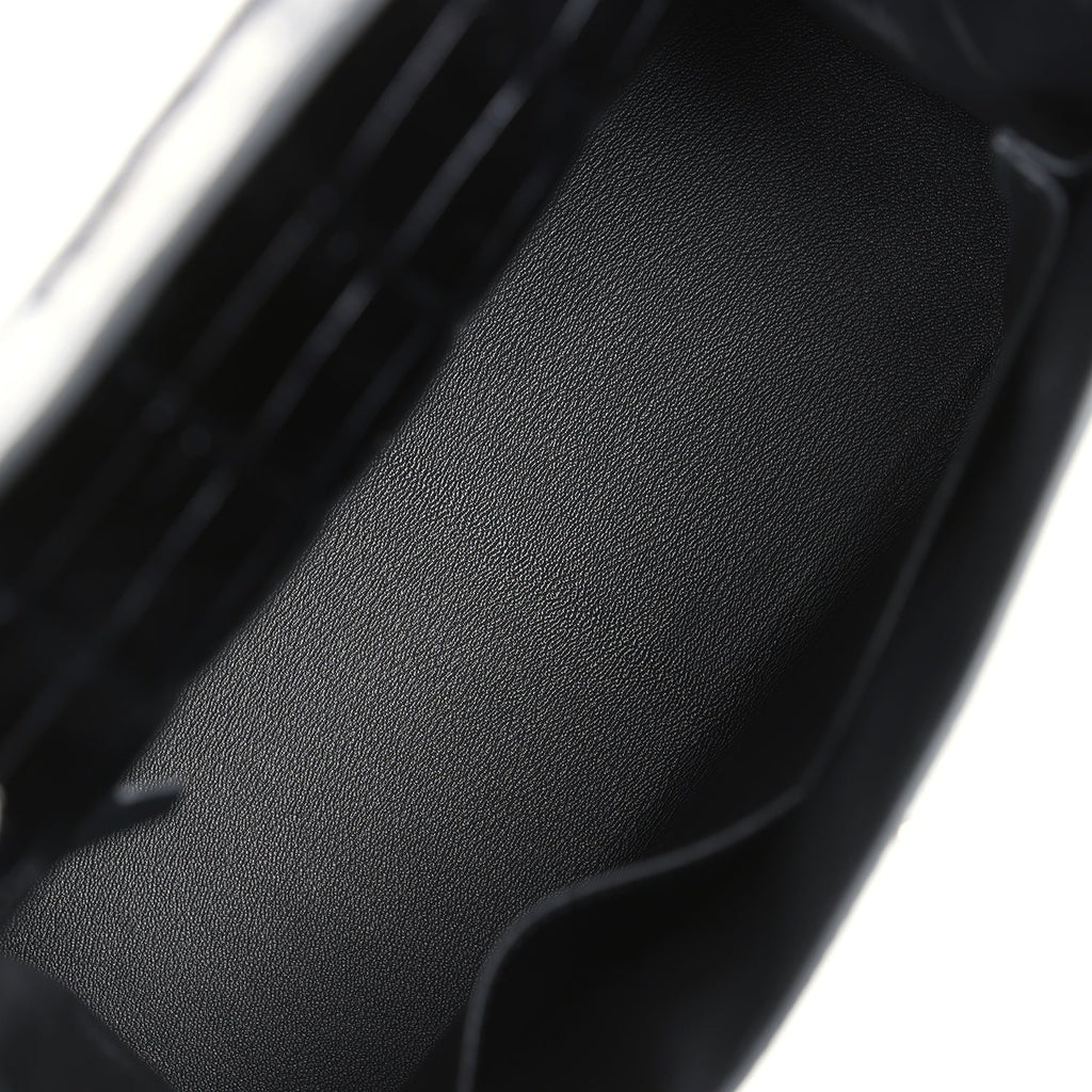 Hermès Kelly Sellier 28 Black Shiny Faux Leather Palladium Hardware