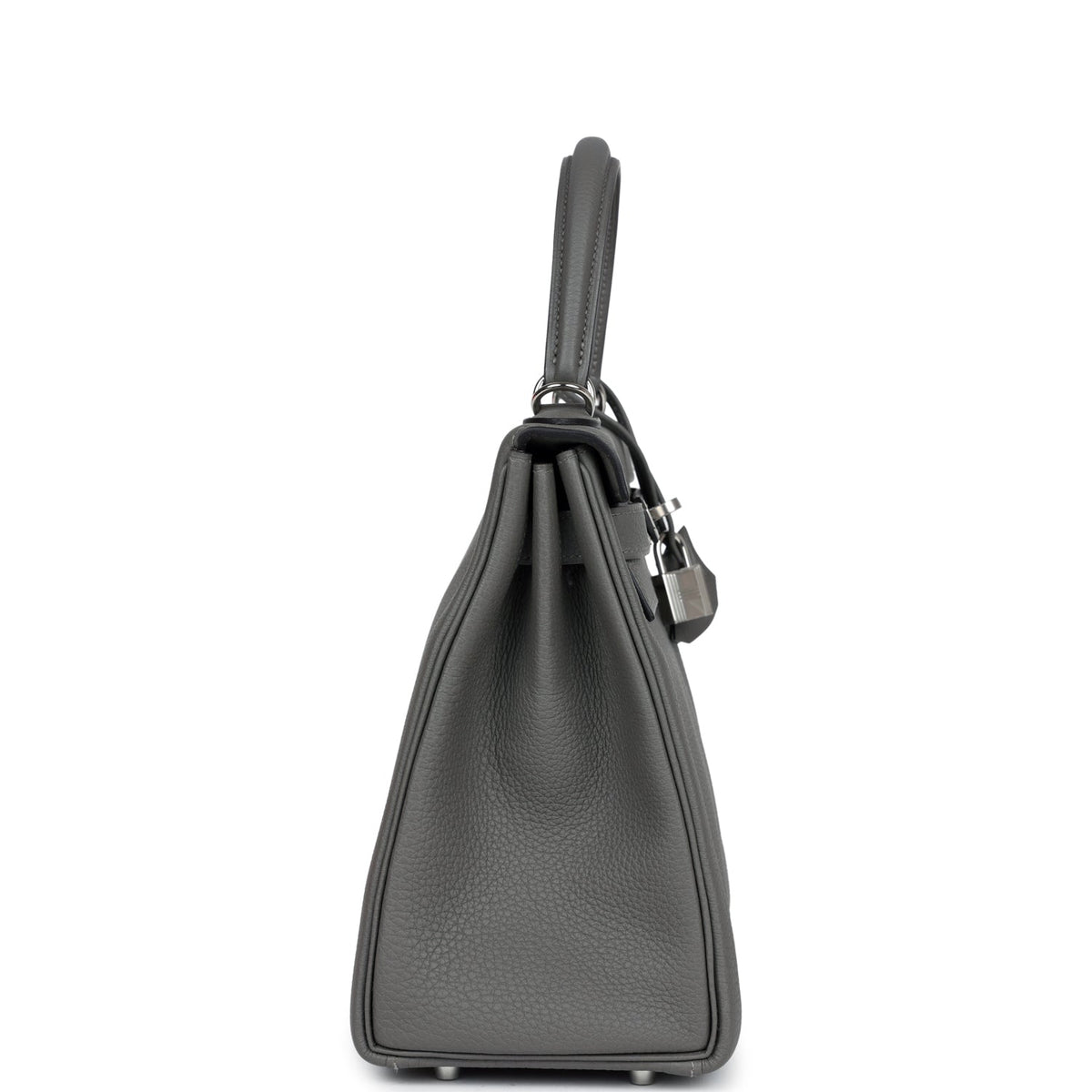 Hermès Kelly Retourne 28 Gris Meyer Togo Palladium Hardware