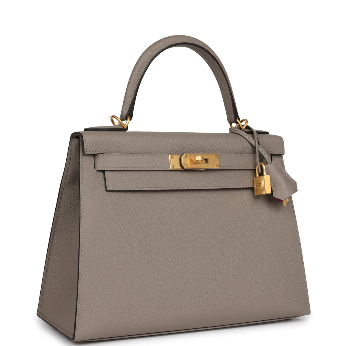 Hermès Special Order (HSS) Kelly Sellier 28 Gris Asphalte Verso Epsom Brushed Gold Hardware