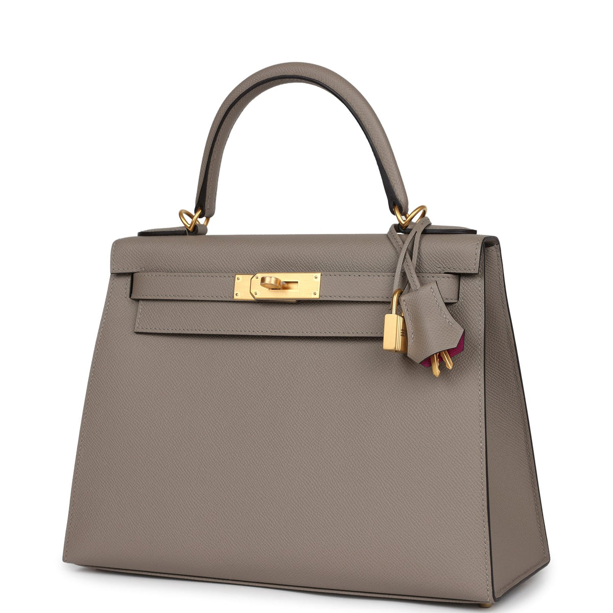 Hermès Special Order (HSS) Kelly Sellier 28 Gris Asphalte Verso Epsom Brushed Gold Hardware
