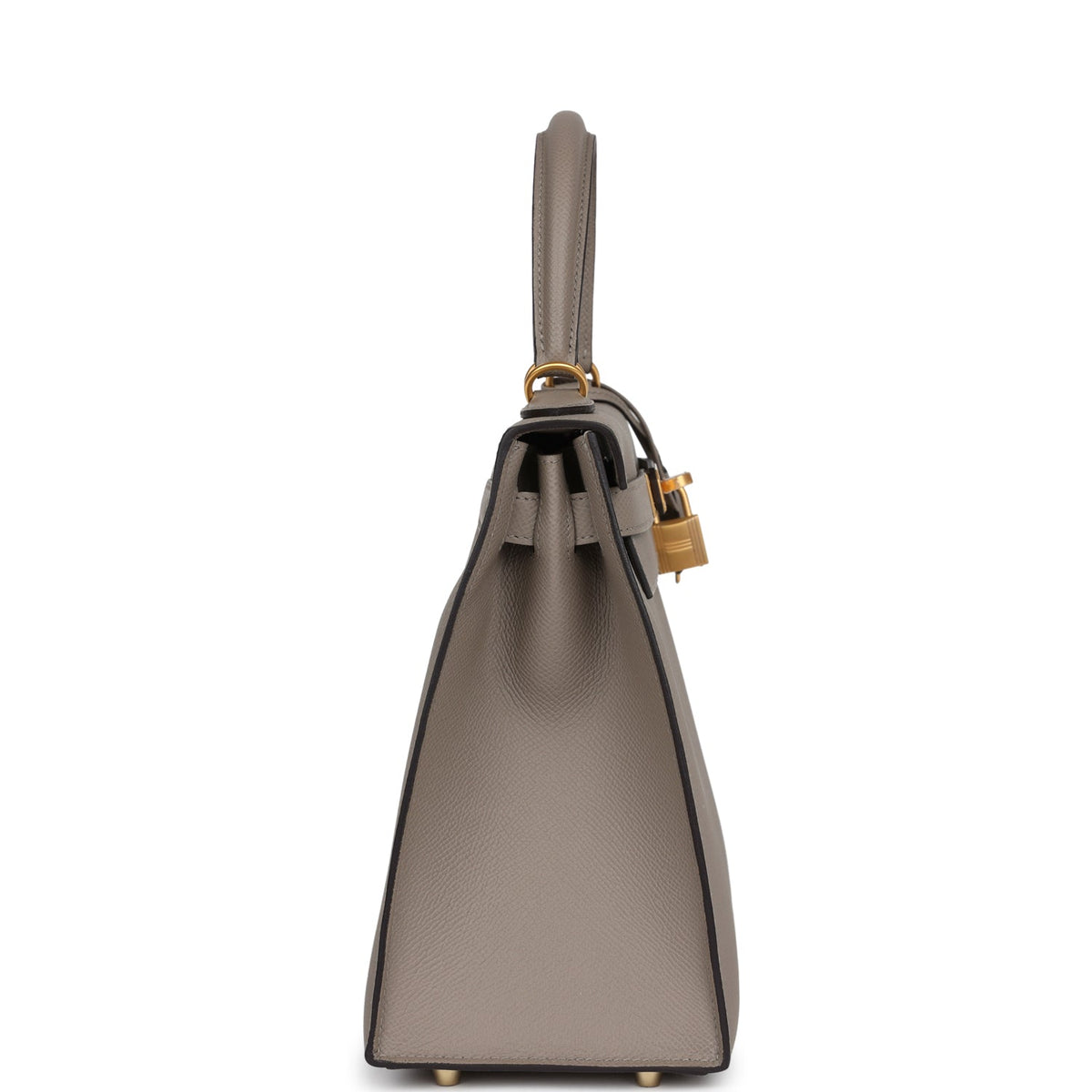 Hermès Special Order (HSS) Kelly Sellier 28 Gris Asphalte Verso Epsom Brushed Gold Hardware