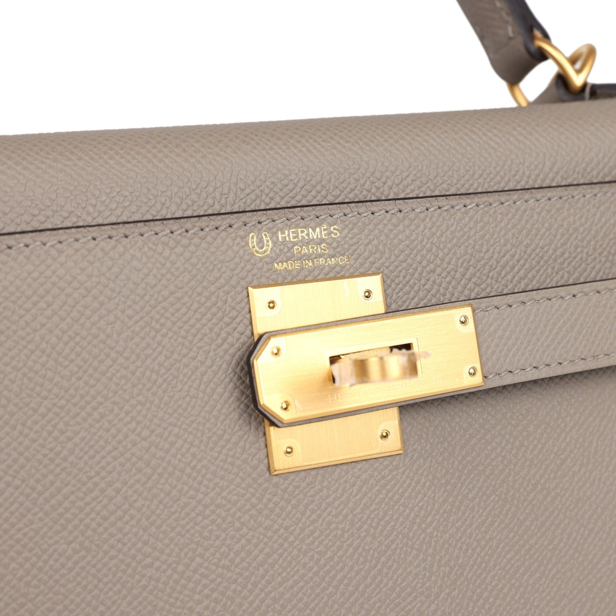 Hermès Special Order (HSS) Kelly Sellier 28 Gris Asphalte Verso Epsom Brushed Gold Hardware