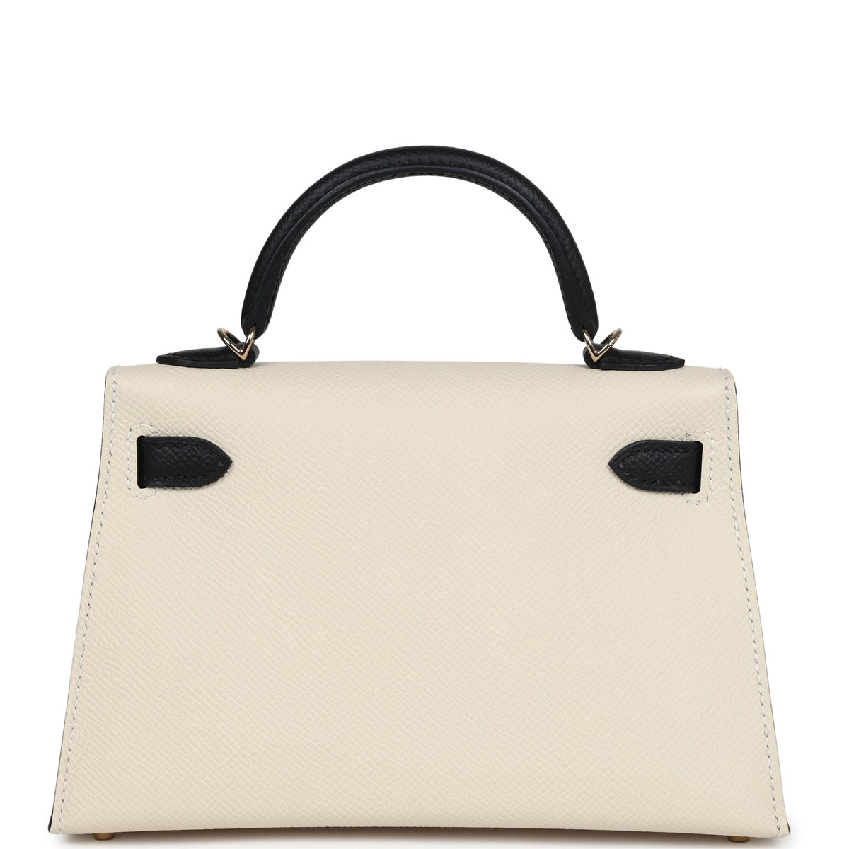 Hermès Special Order (HSS) Kelly Sellier 20 Craie and Black Epsom Permabrass Hardware