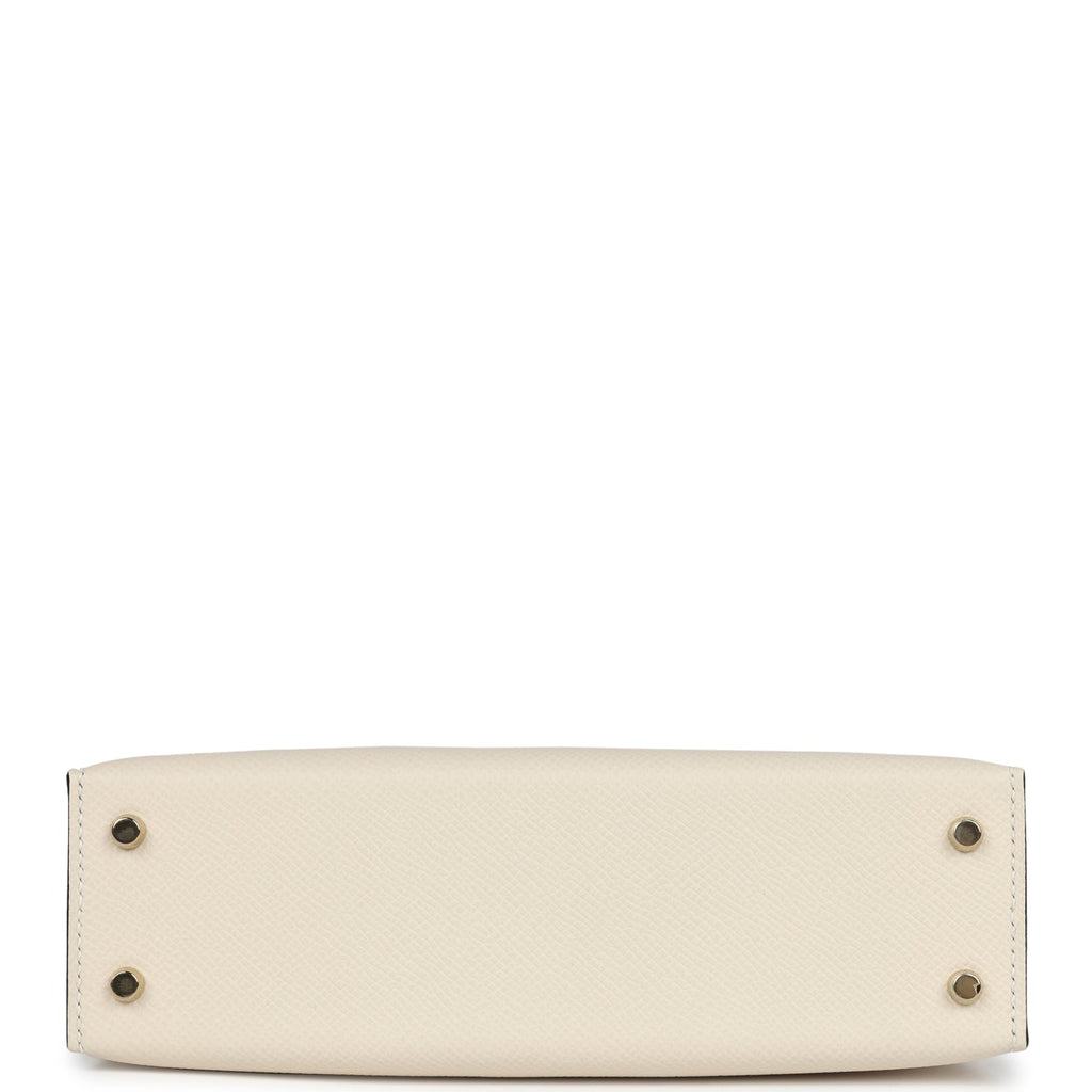Hermès Special Order (HSS) Kelly Sellier 20 Craie and Black Epsom Permabrass Hardware