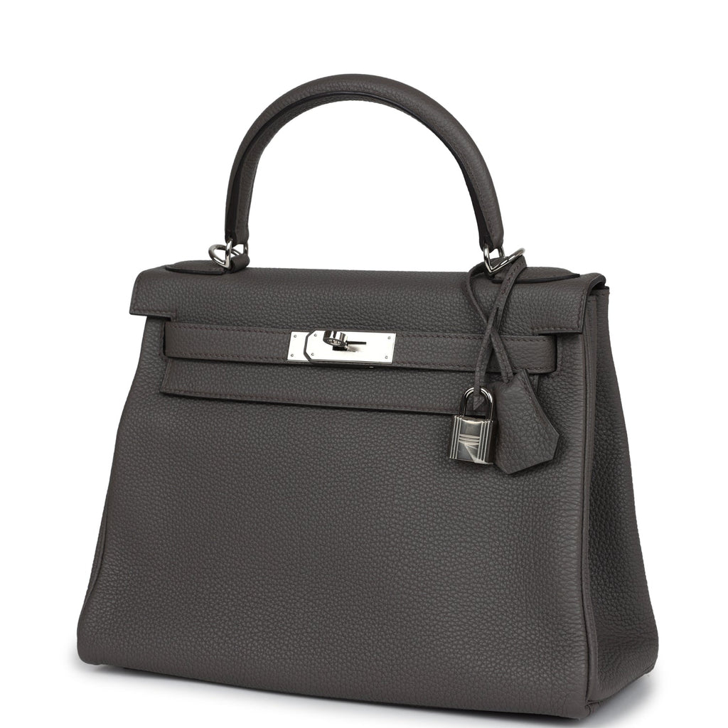 Hermès Kelly Retourne 28 Etain Togo Palladium Hardware