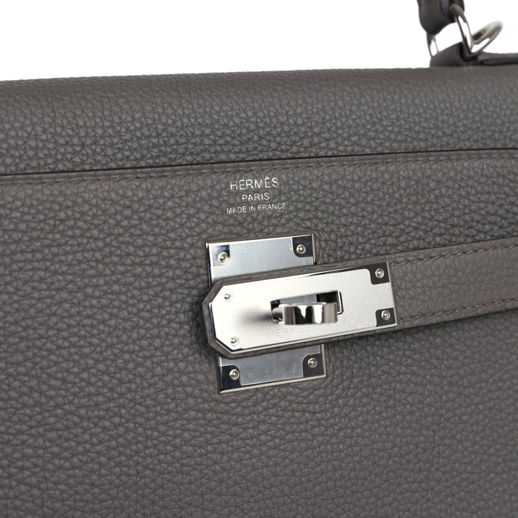 Hermès Kelly Retourne 28 Etain Togo Palladium Hardware