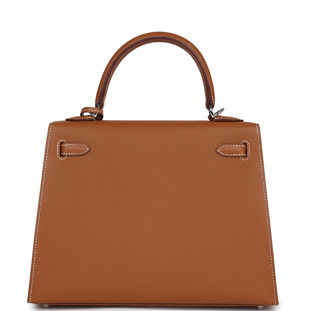 Hermès Kelly Sellier 25 Gold Epsom Palladium Hardware