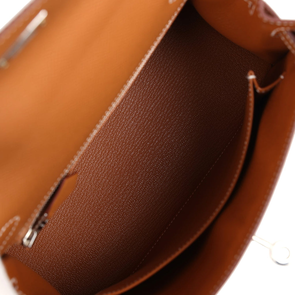 Hermès Kelly Sellier 25 Gold Epsom Palladium Hardware
