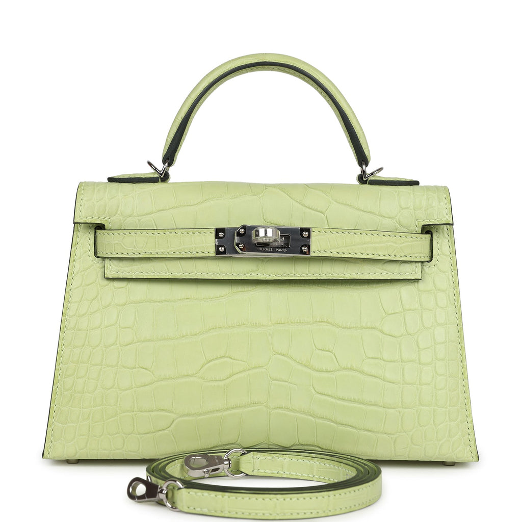 Hermès Kelly 20 Sellier Jaune Bourgeon Matte Faux Leather Palladium Hardware