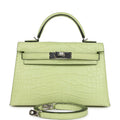 Hermès Kelly 20 Sellier Jaune Bourgeon Matte Faux Leather Palladium Hardware