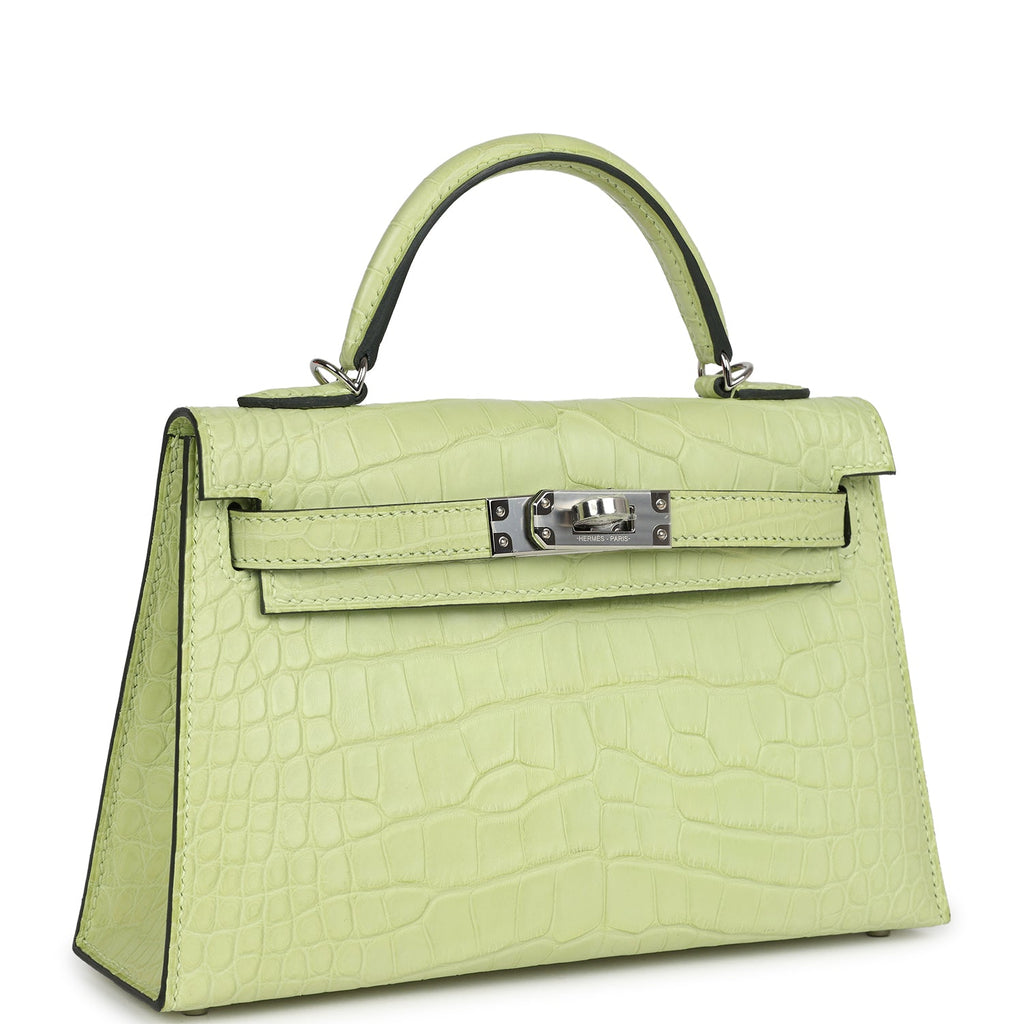 Hermès Kelly 20 Sellier Jaune Bourgeon Matte Faux Leather Palladium Hardware