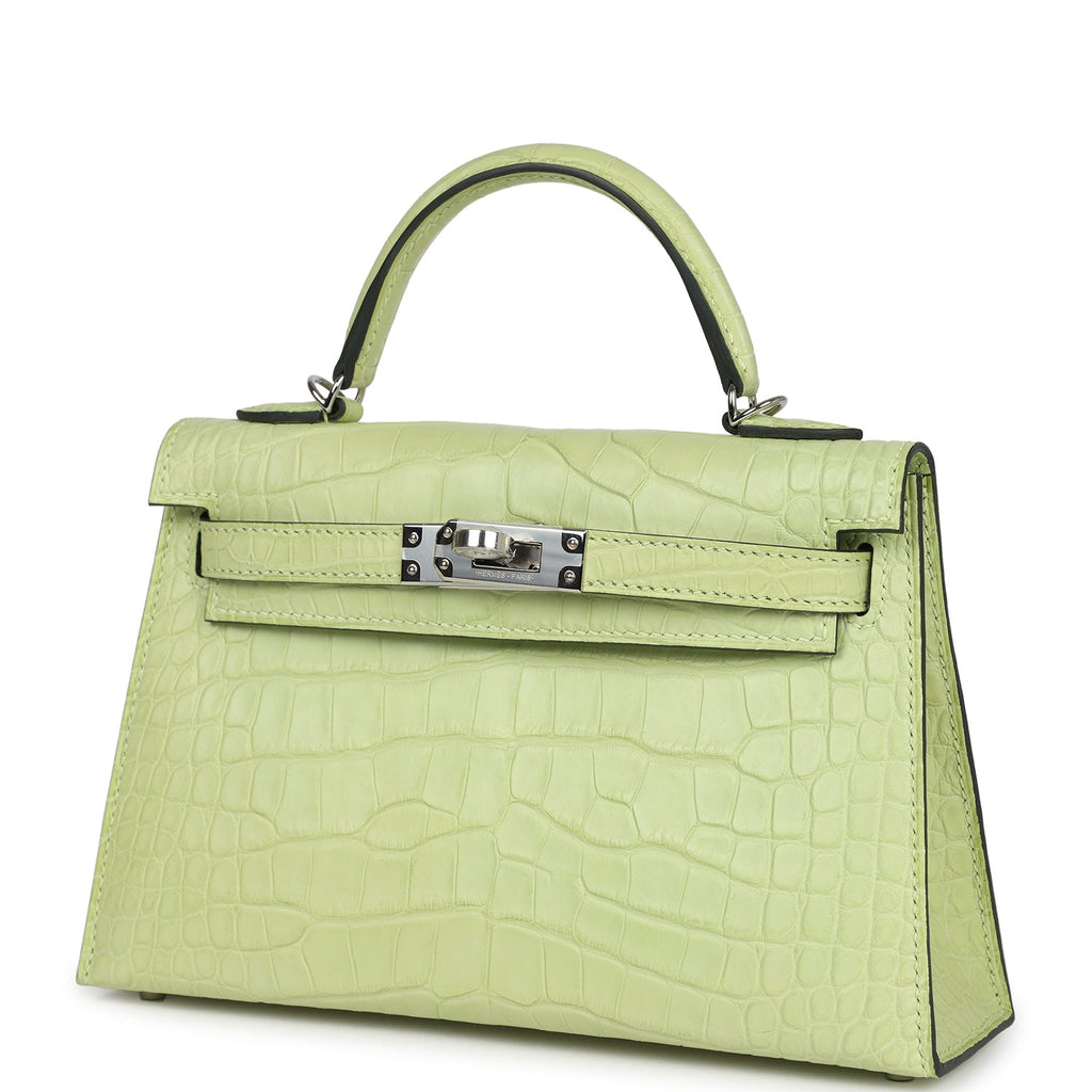 Hermès Kelly 20 Sellier Jaune Bourgeon Matte Faux Leather Palladium Hardware