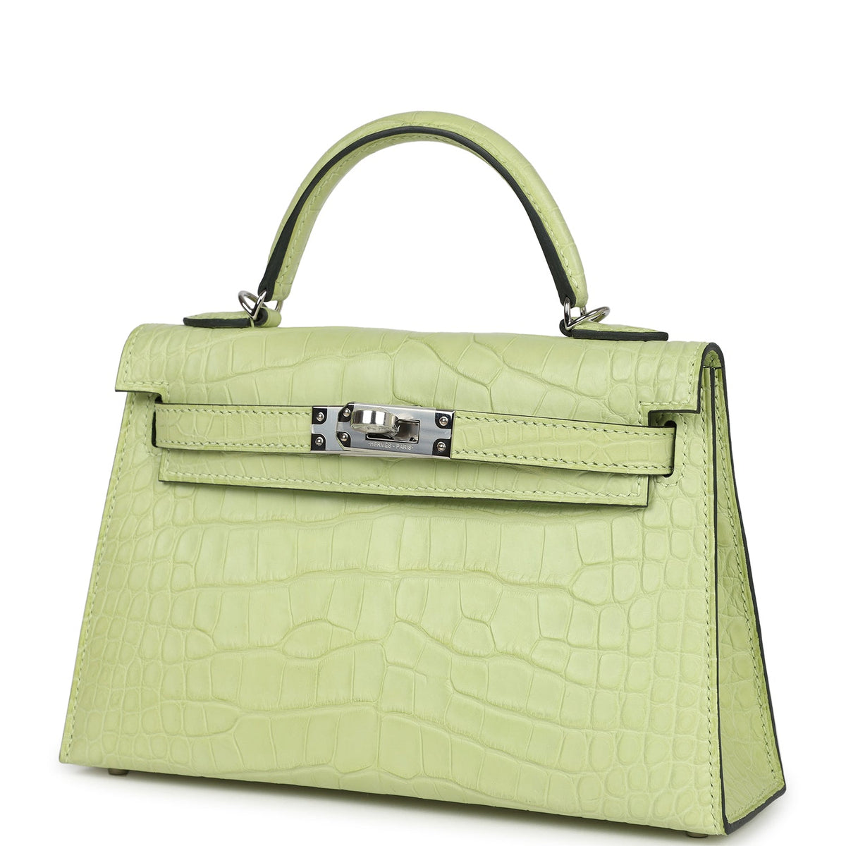 Hermès Kelly 20 Sellier Jaune Bourgeon Matte Faux Leather Palladium Hardware