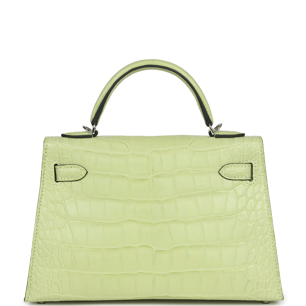 Hermès Kelly 20 Sellier Jaune Bourgeon Matte Faux Leather Palladium Hardware