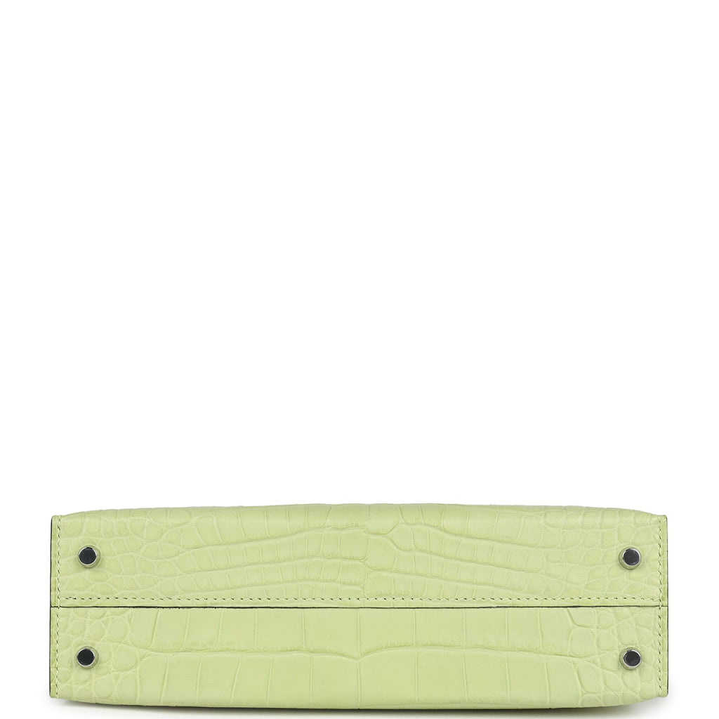 Hermès Kelly 20 Sellier Jaune Bourgeon Matte Faux Leather Palladium Hardware
