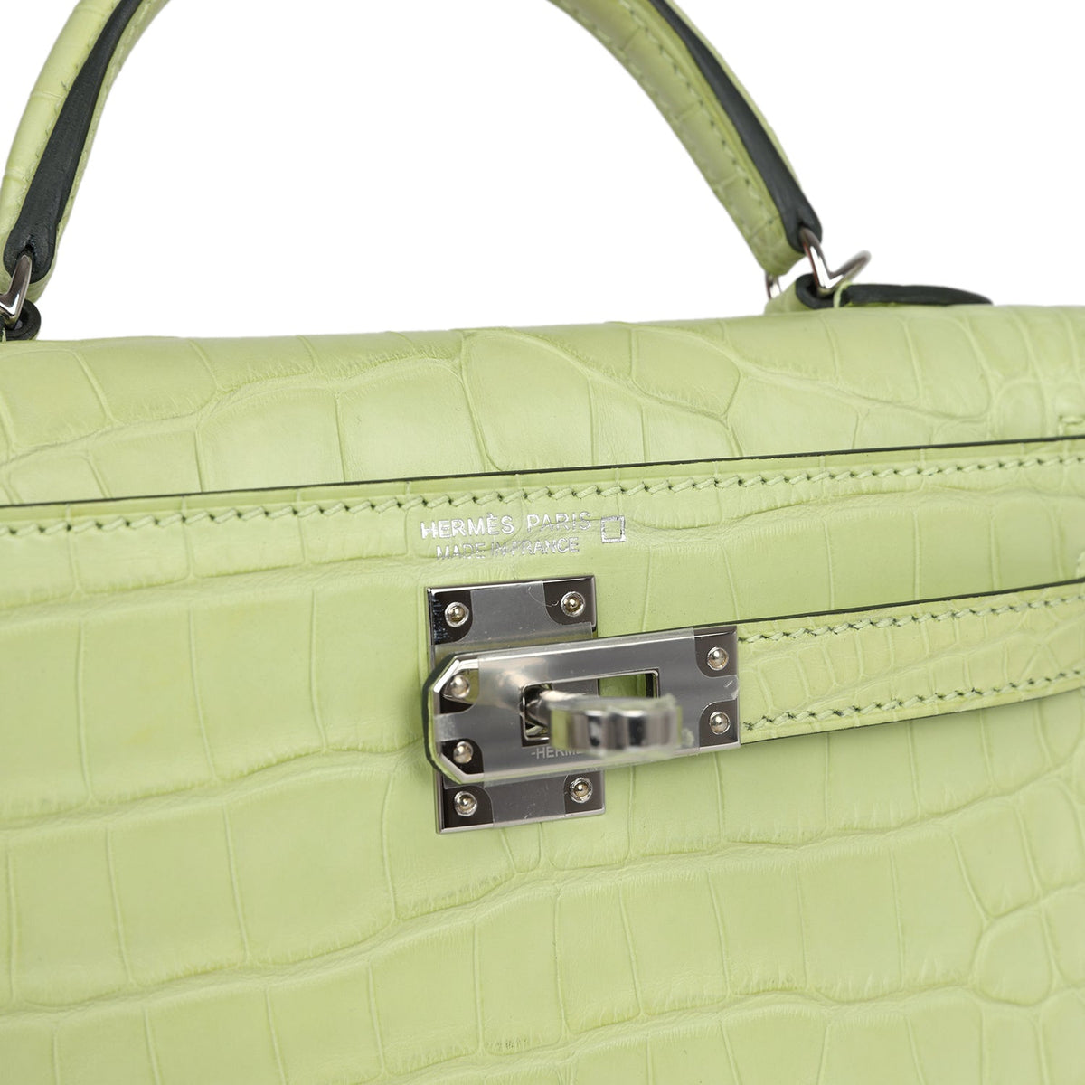 Hermès Kelly 20 Sellier Jaune Bourgeon Matte Faux Leather Palladium Hardware