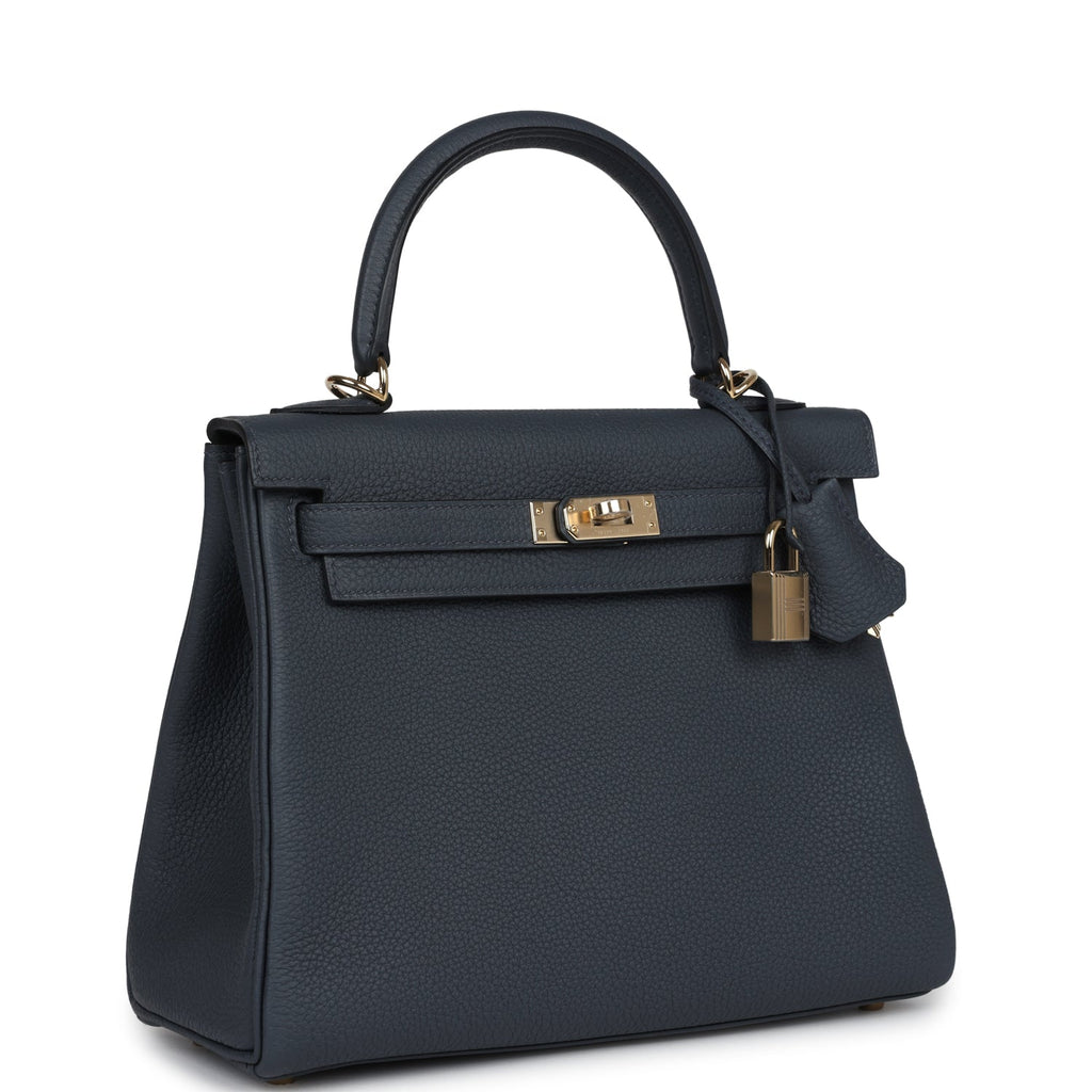 Hermès Kelly Retourne 25 Gris Misty Togo Permabrass Hardware