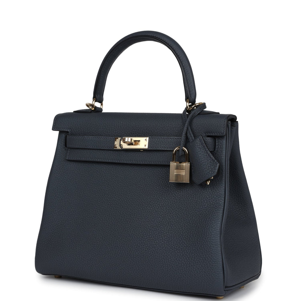 Hermès Kelly Retourne 25 Gris Misty Togo Permabrass Hardware