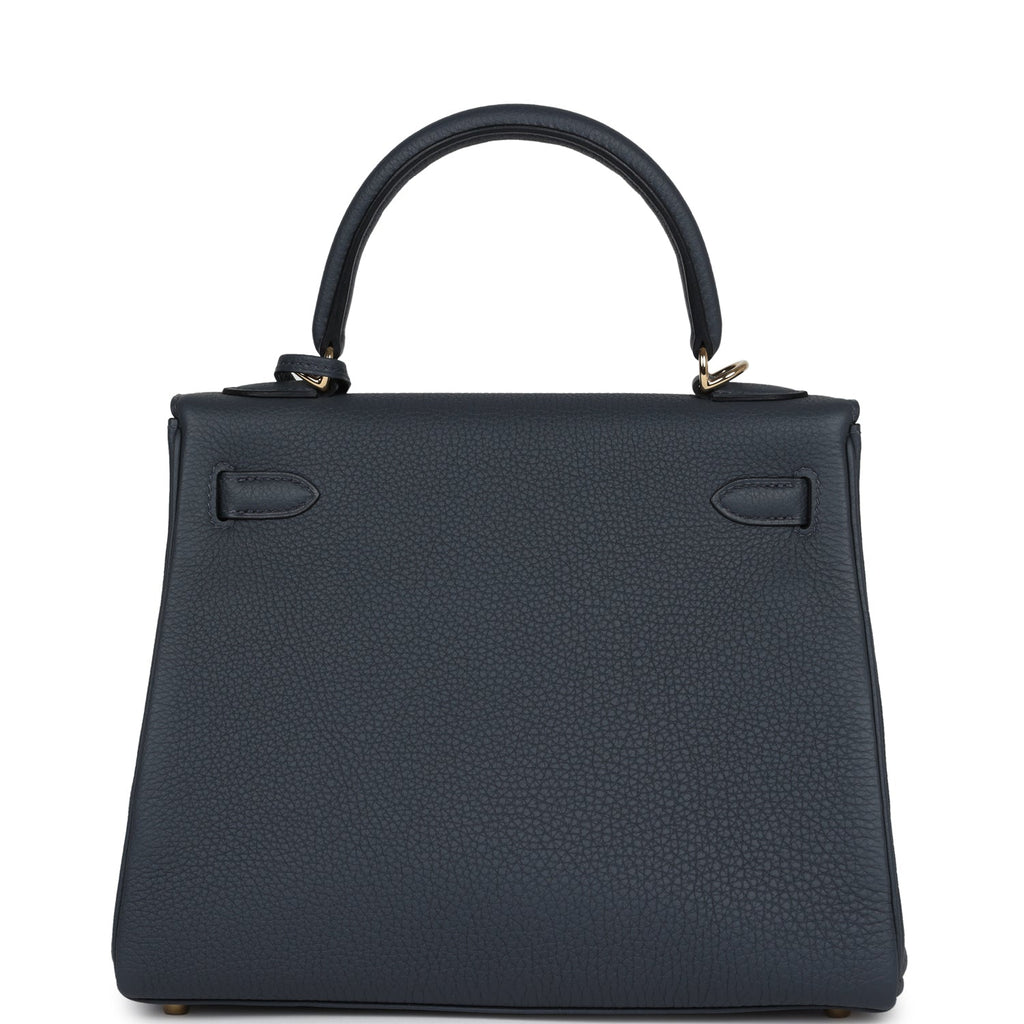 Hermès Kelly Retourne 25 Gris Misty Togo Permabrass Hardware
