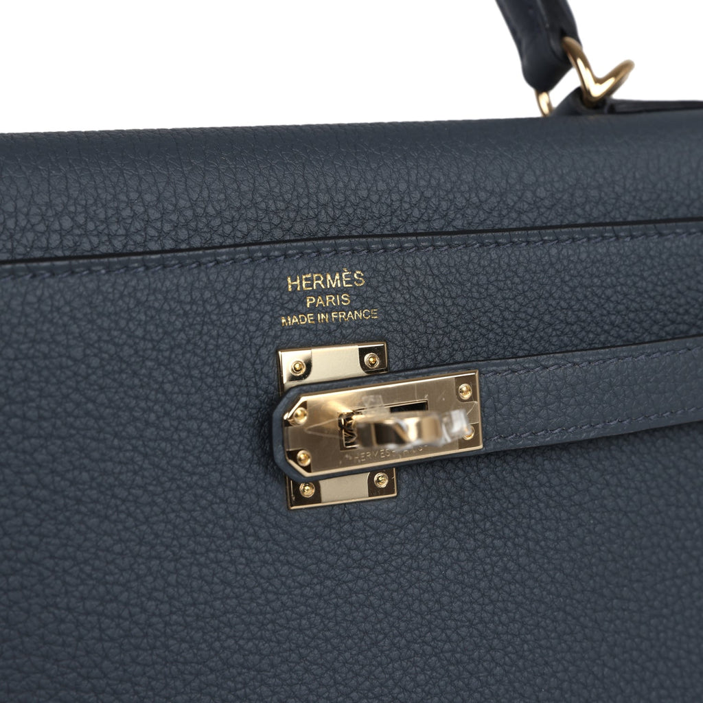 Hermès Kelly Retourne 25 Gris Misty Togo Permabrass Hardware