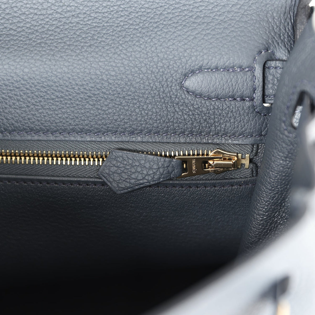 Hermès Kelly Retourne 25 Gris Misty Togo Permabrass Hardware