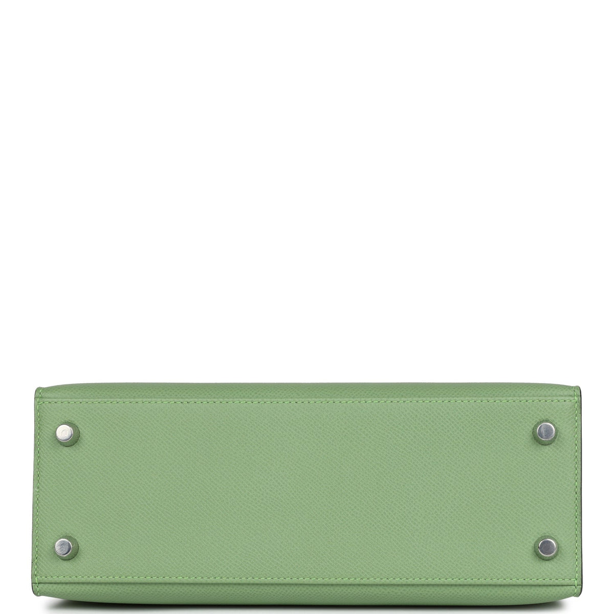 Hermès Special Order (HSS) Kelly Sellier 25 Vert Criquet Verso Epsom Palladium Hardware