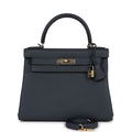 Hermès Kelly Retourne 28 Gris Misty Togo Permabrass Hardware