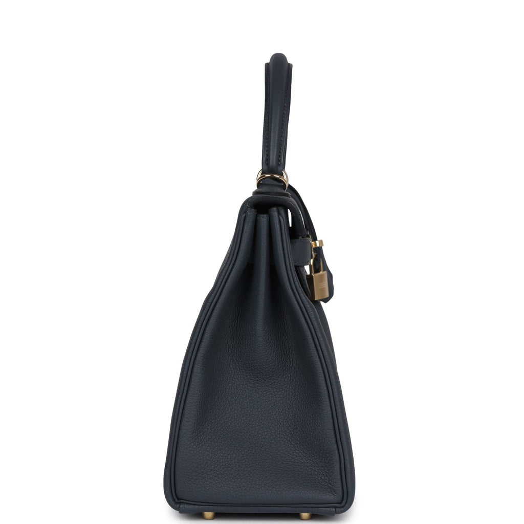 Hermès Kelly Retourne 28 Gris Misty Togo Permabrass Hardware