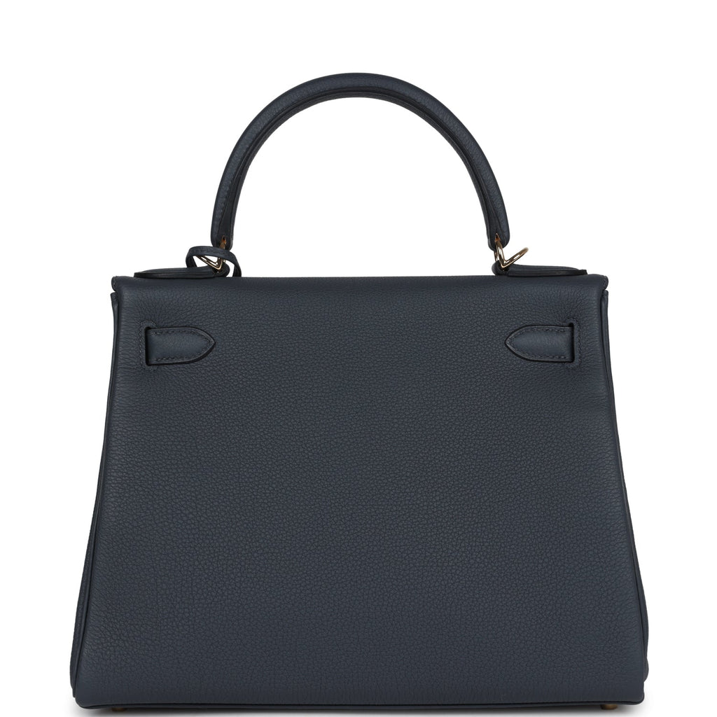Hermès Kelly Retourne 28 Gris Misty Togo Permabrass Hardware