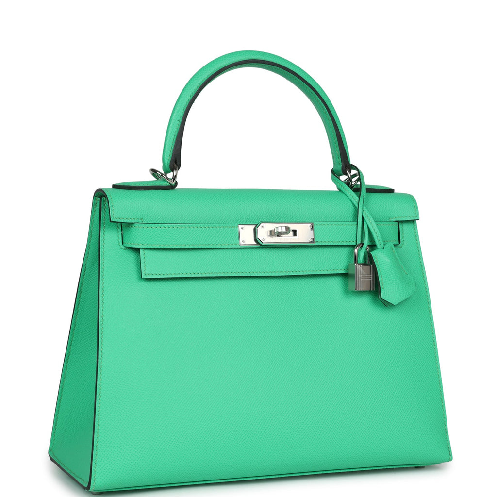 Hermès Kelly Sellier 28 Vert Comics Epsom Palladium Hardware