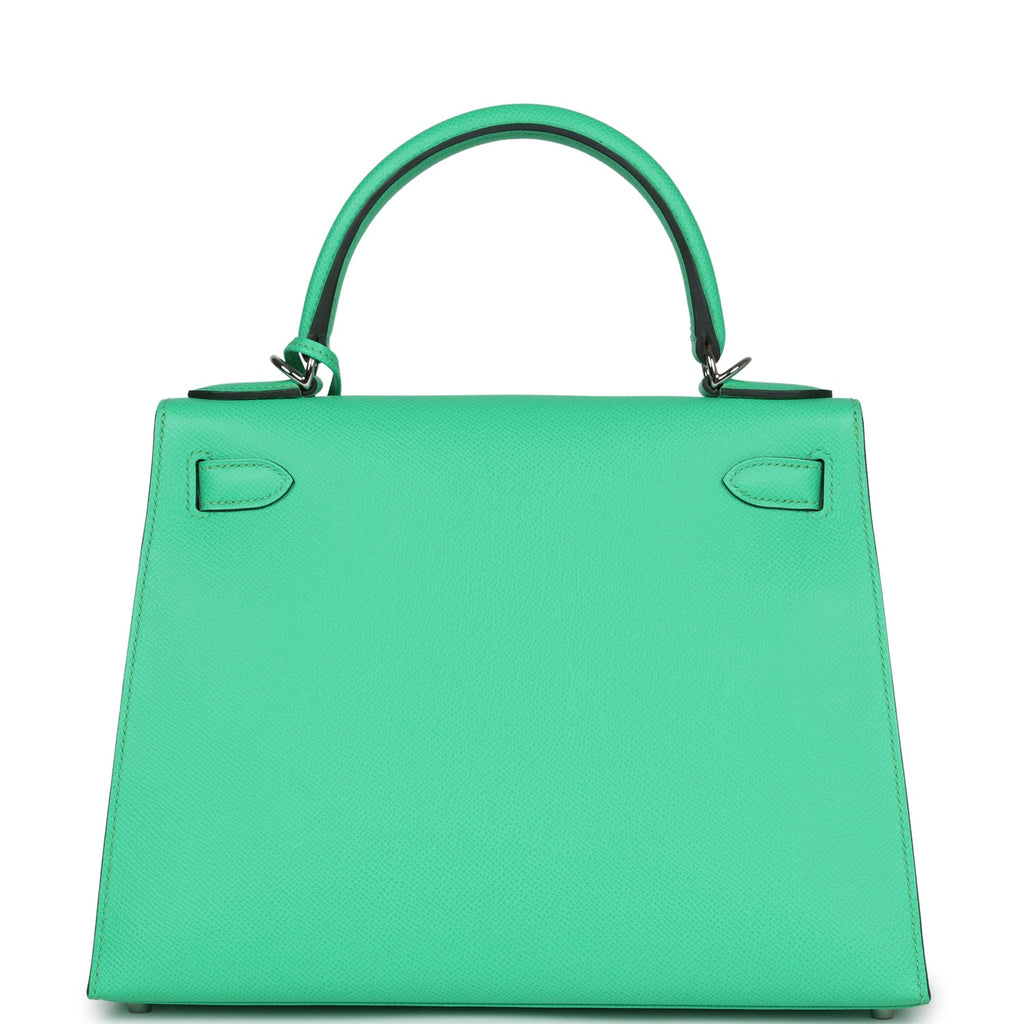 Hermès Kelly Sellier 28 Vert Comics Epsom Palladium Hardware